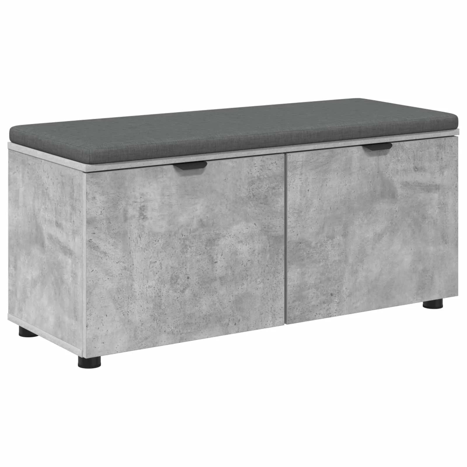 Haldna klop z blazino s polico Beton Siva 100 x 38 x 46 cm - slika 2