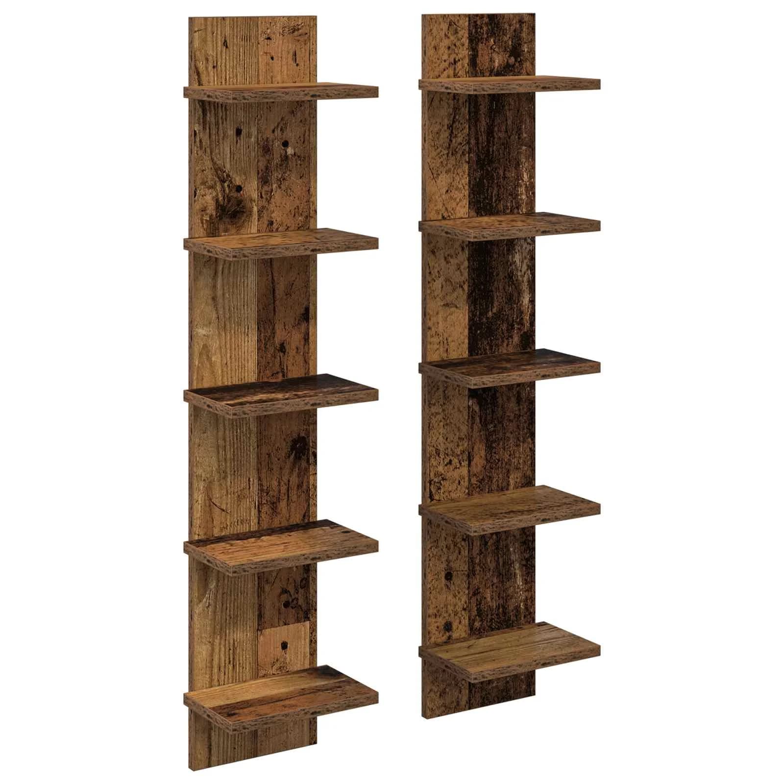 Stenska polica 2 kos Star les 22 x 15 x 100 cm Inženirski les - slika 2
