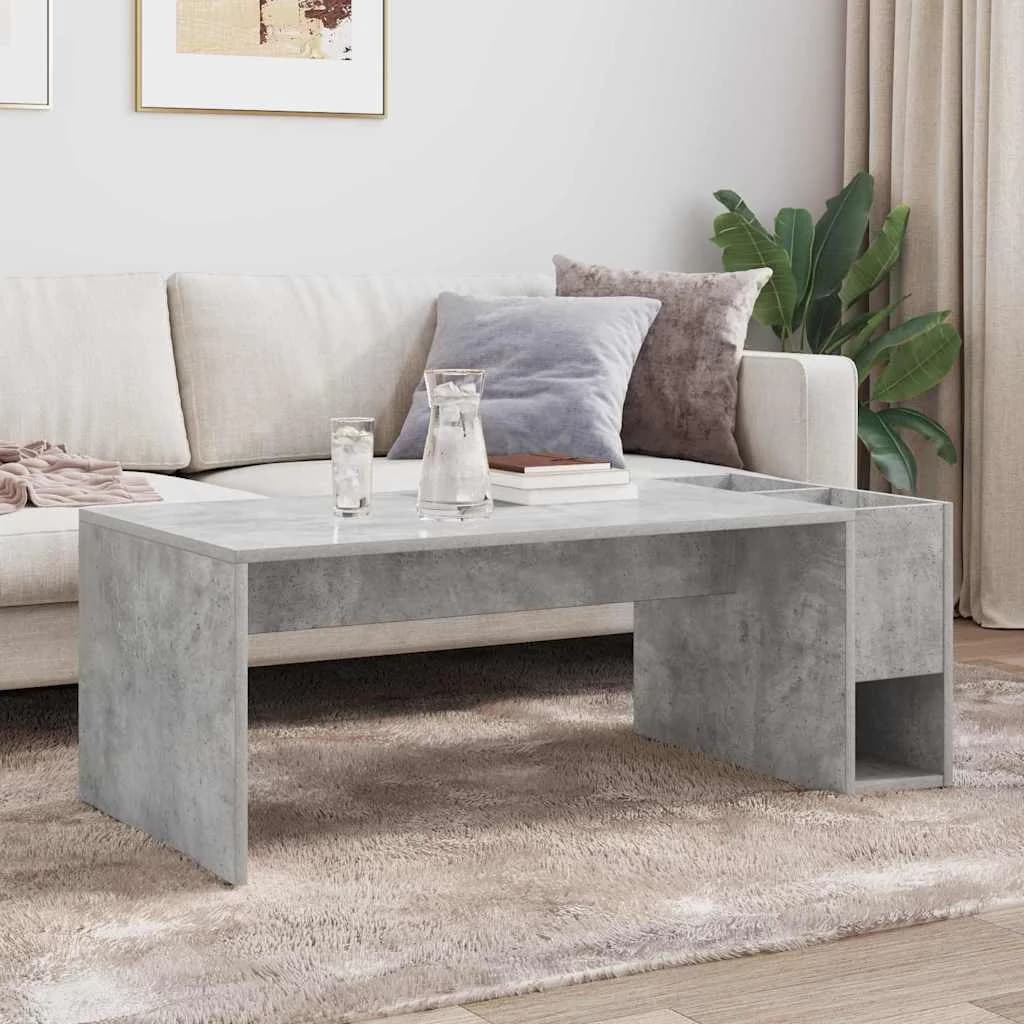Klubska miza Betonsko siva 101,5 x 50 x 37 cm Inženirski les - slika 4