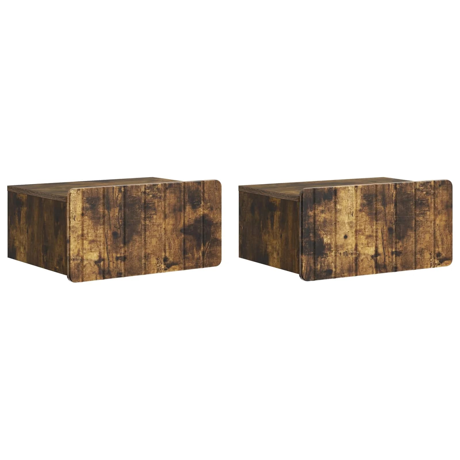 Stenski nočni omarici 2 kos Dimljen hrast 49 x 34,5 x 24 cm - slika 2