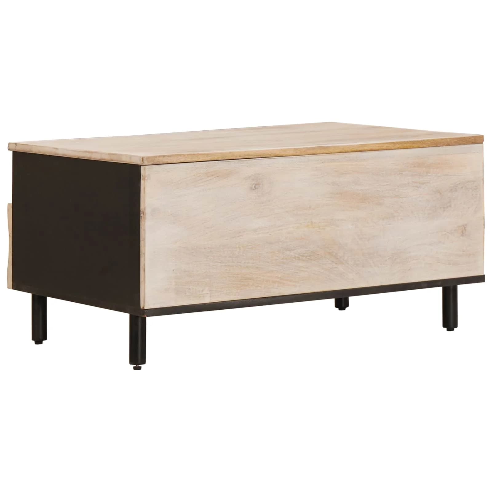 Klubska miza s predalom Bela 80 x 54 x 40 cm Masiven les manga - slika 5