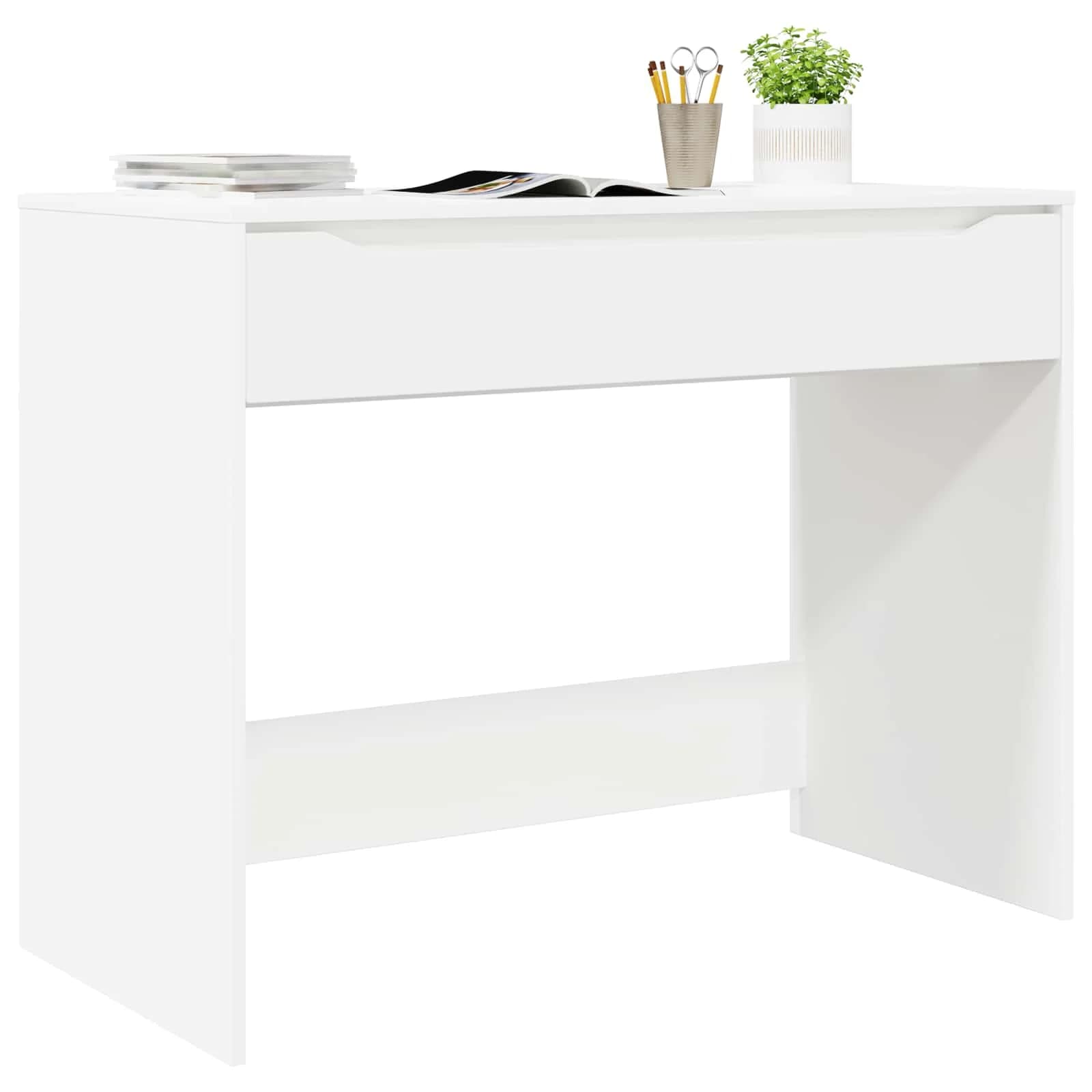 Miza s predalom Bela 100 x 50 x 78 cm Konstruirano leseno - slika 3