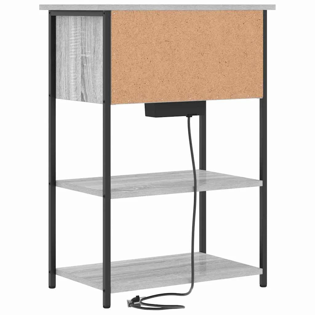 Nočna omarica Siva Sonoma 55 x 31 x 76 cm Inženirski les - slika 7