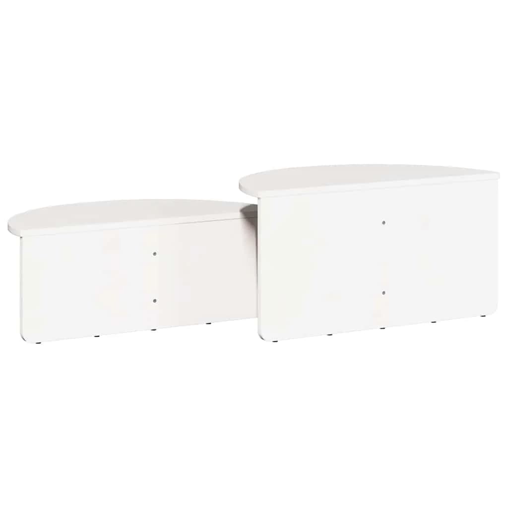 Klubska miza 2 kos Bela 79 x 39,5 x 40 cm Trdna borovina - slika 11