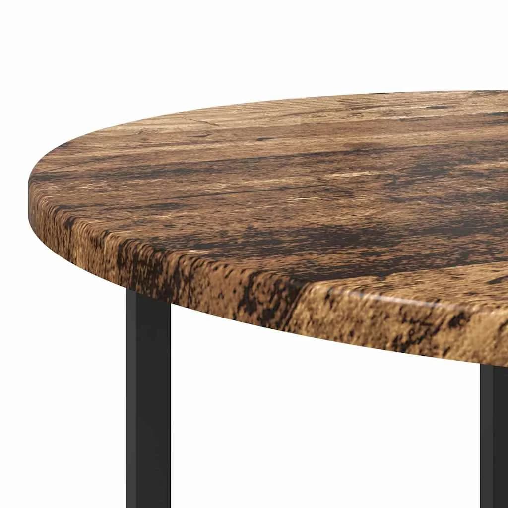 Komplet stranskih mizic 2 kos Staro les in črna 50 x 50 x 50 cm - slika 7