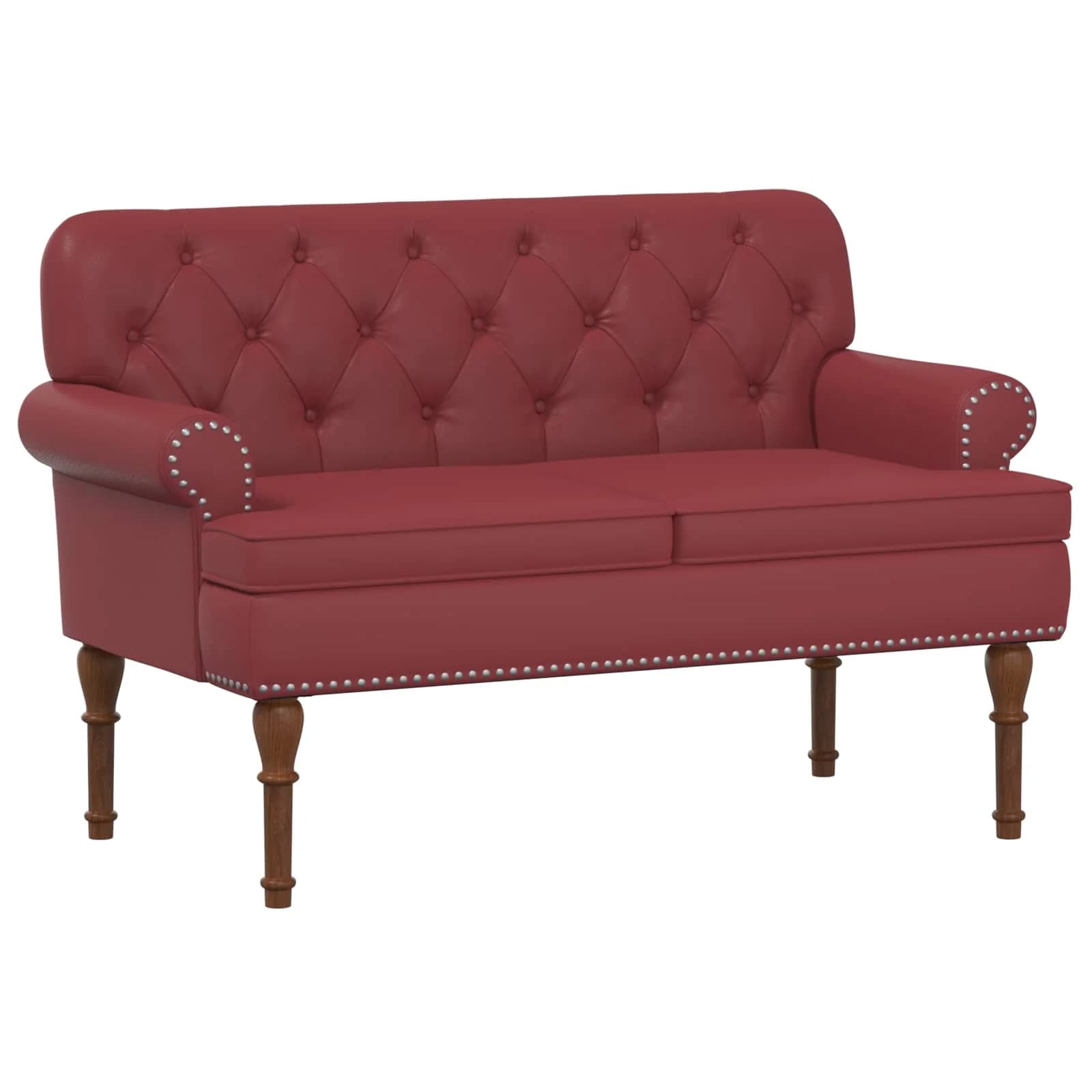 Dvojnica s gumbi Vinorodna rdeča 120 x 65 x 77 cm Umetno usnje - slika 2
