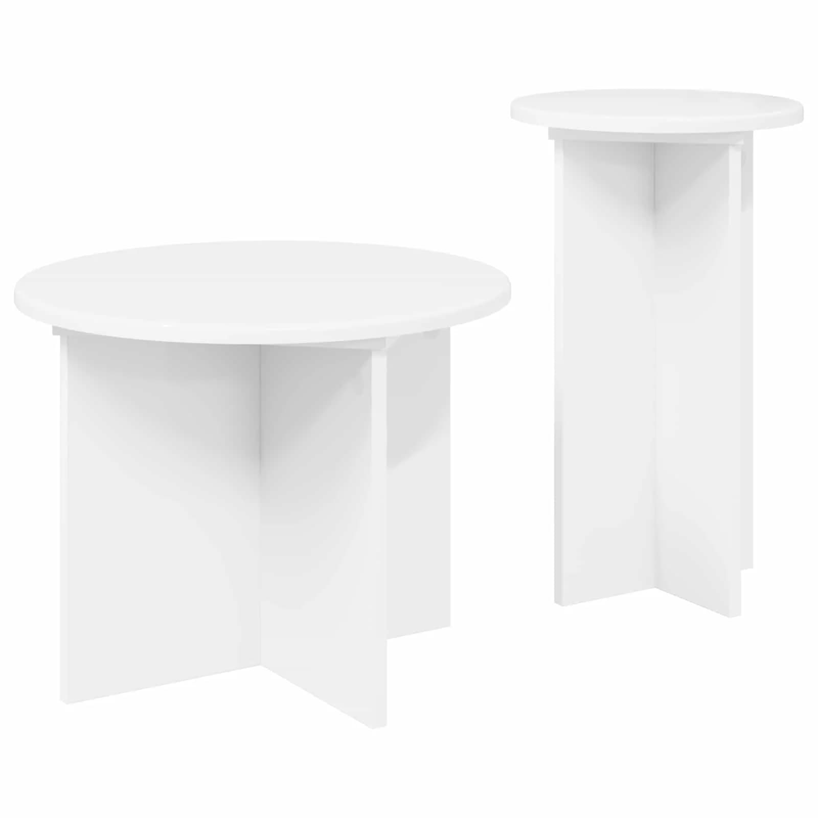Komplet stranskih mizic 2 kos Bela Ø 45 x 35 cm Inženirski les - slika 5
