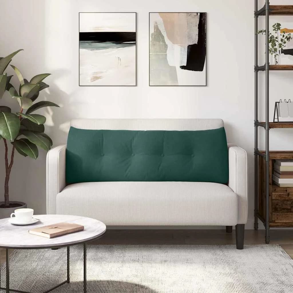 Poglavni vzglavnik Temno zelena 140 x 24 x 50 cm Žamet - slika 4