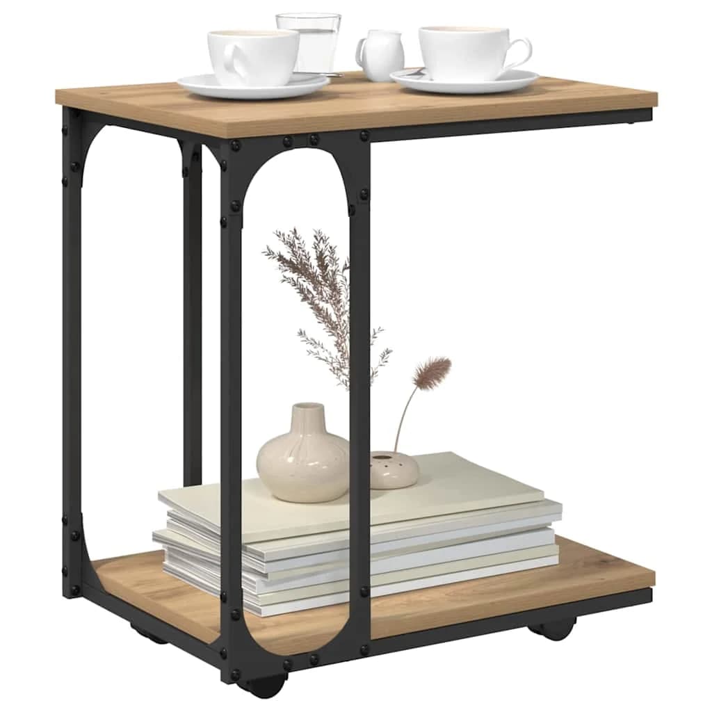 Stranska miza Umetni hrast 50 x 35 x 55.5 cm Inženirski les - slika 3