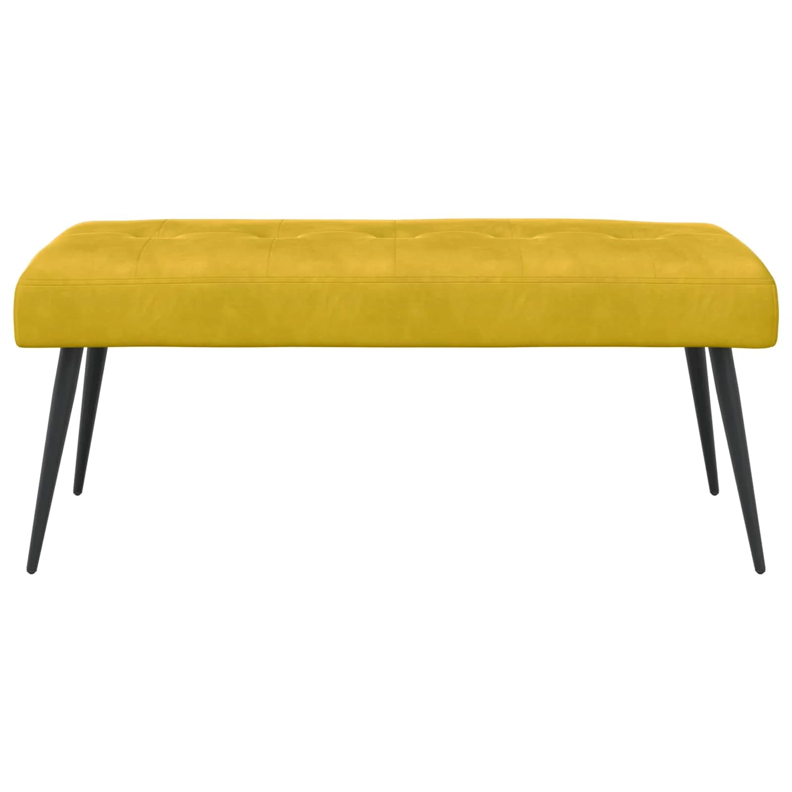 Klop s gumbnim oblazinjenjem Rumena 110 x 40 x 46 cm Žamet - slika 5
