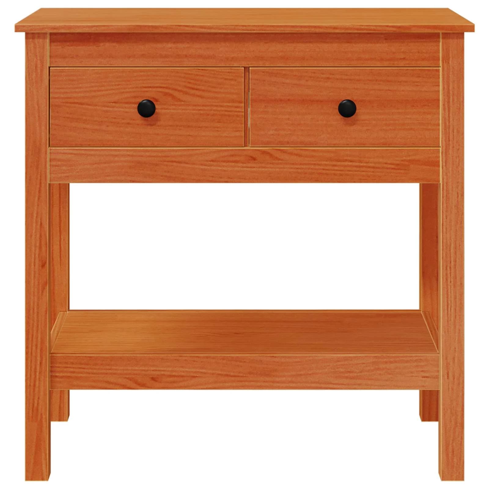Konzolna miza Voskast rjav 75 x 35 x 75 cm Trdna borova les - slika 5