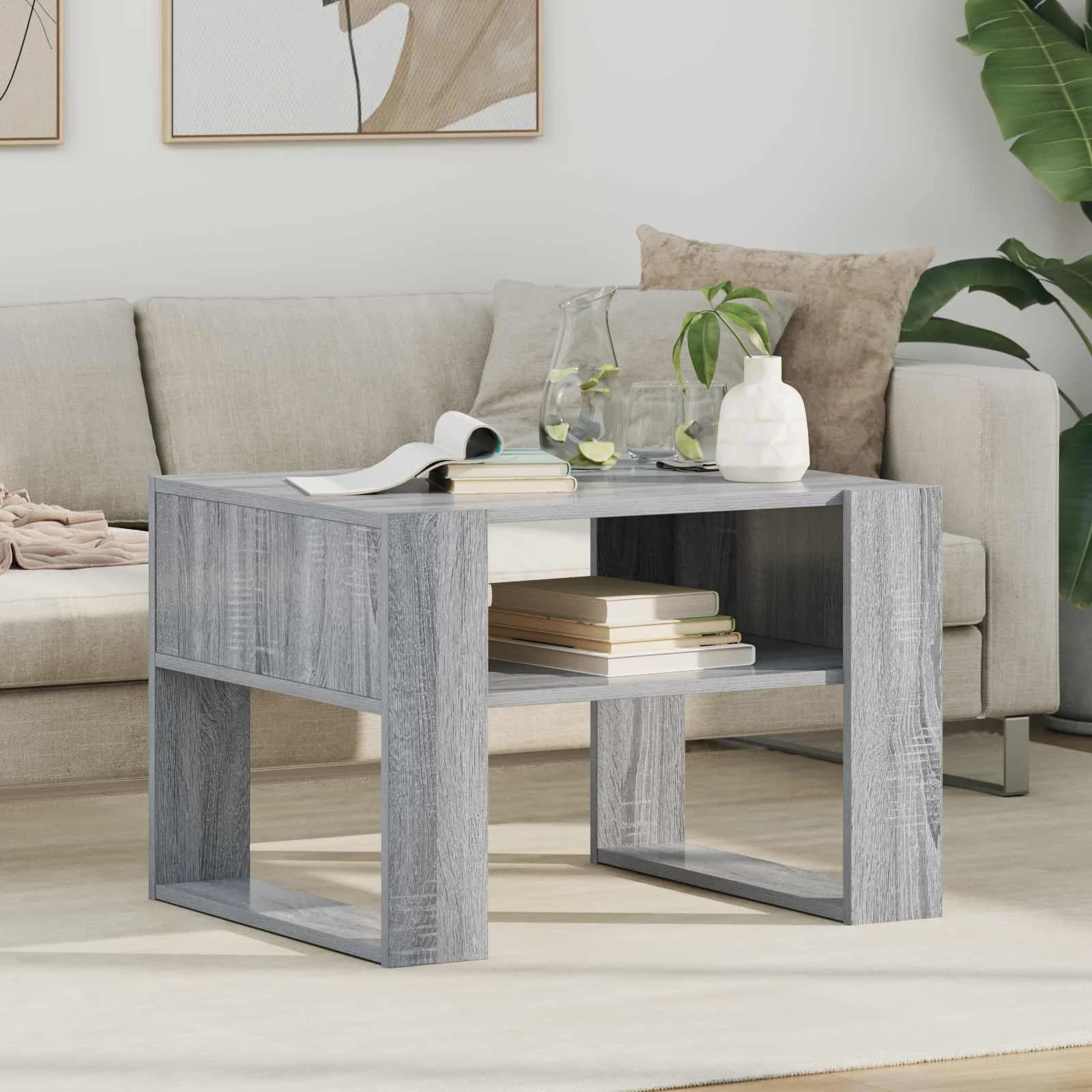 Klubska miza Siva Sonoma 66 x 53 x 45 cm Inženirski les