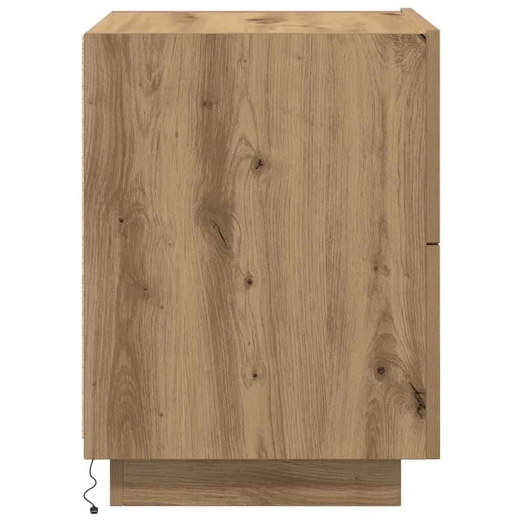 Nočna omarica 2 kos Umetni hrast 45 x 40 x 55 cm Inženirski les - slika 9