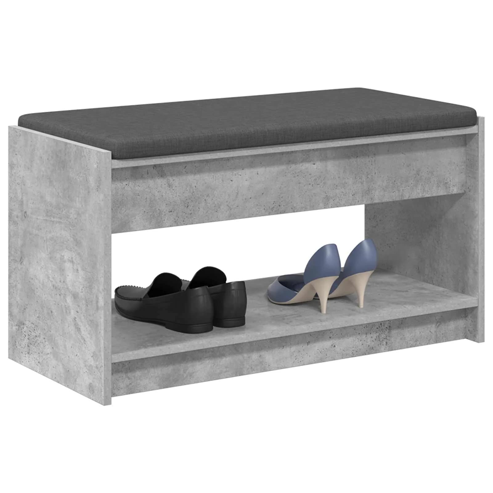 Haldna klop Beton Siva 83 x 38 x 45 cm Oblikovan Les in Tkanina - slika 3