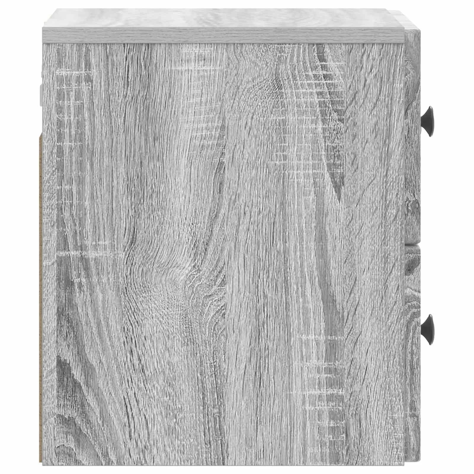 Stenski nočni omarici 2 kos Siva Sonoma 33 x 34,5 x 40 cm - slika 8