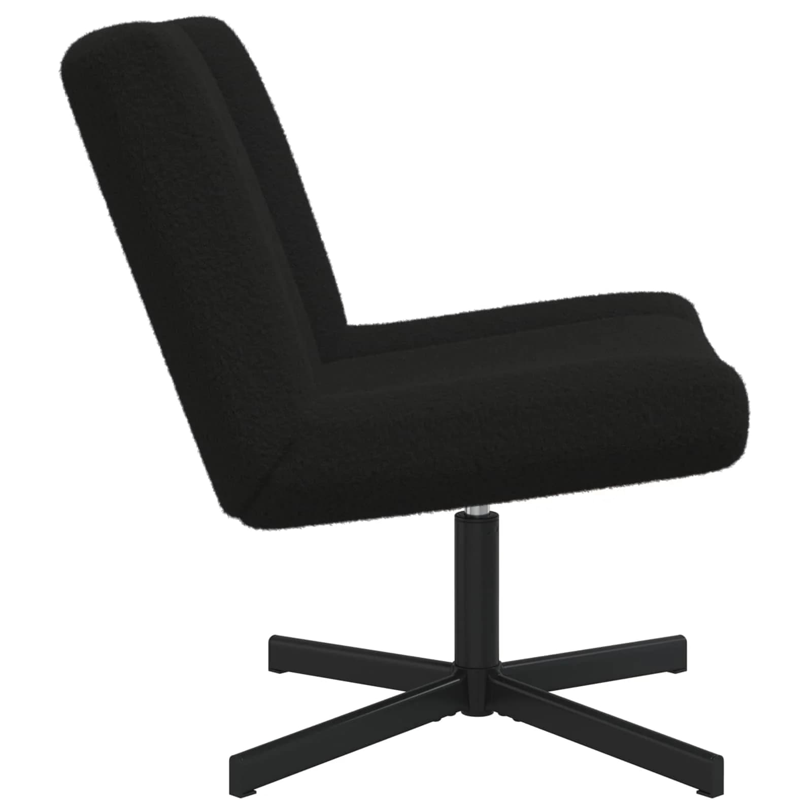 Vrtljiv stol Črna 63 x 75 x 76 cm Ovčja koža - slika 3