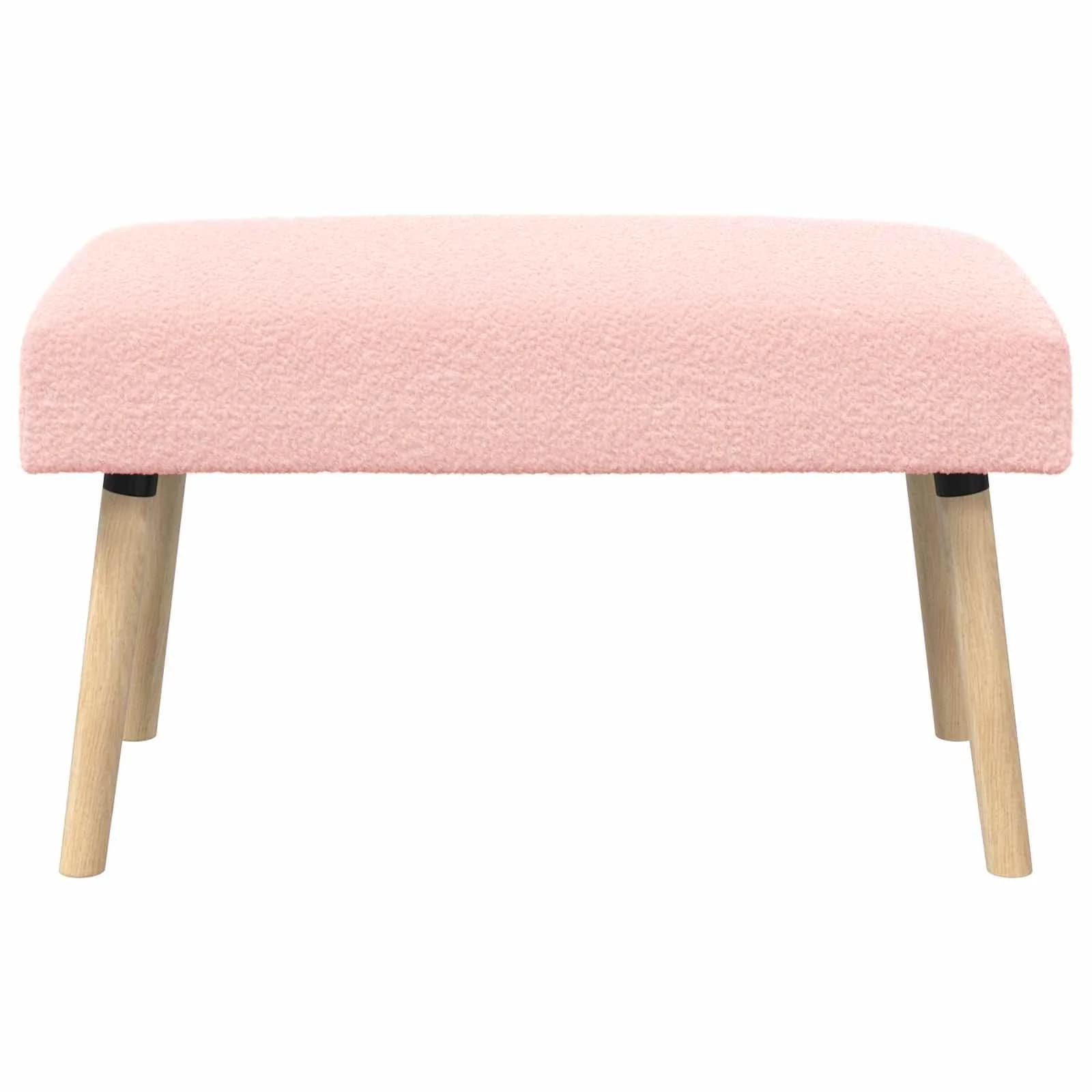 klop Enobarvno Roza 80 x 40 x 46 cm Bouclé - slika 5