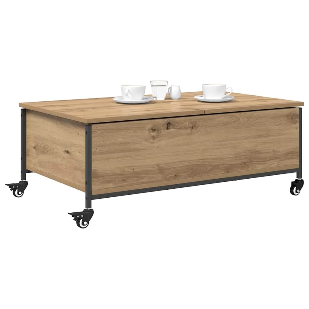 Klubska miza Umetni hrast 91 x 55 x 32 cm Inženirski les - slika 3