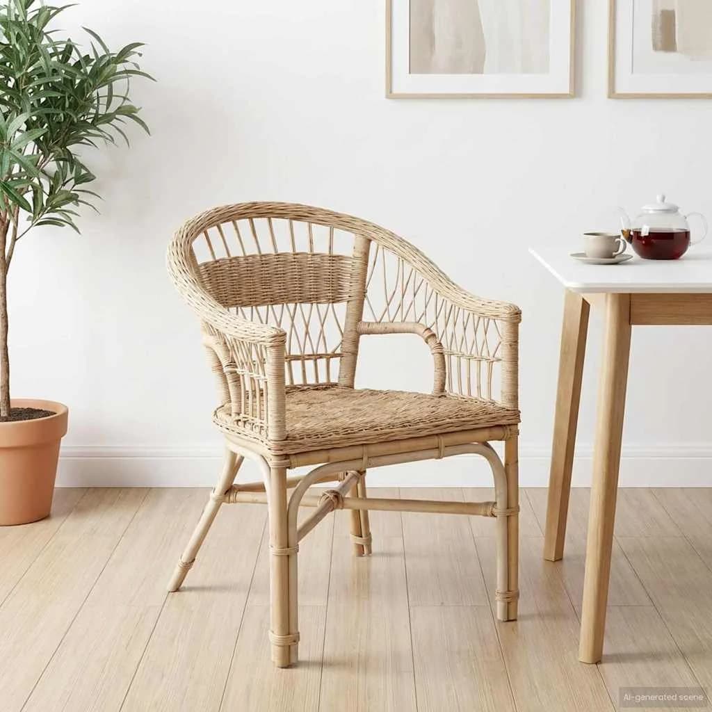 Zložljiva stolica Naravna 60 x 60 x 81 cm Ratan - slika 3