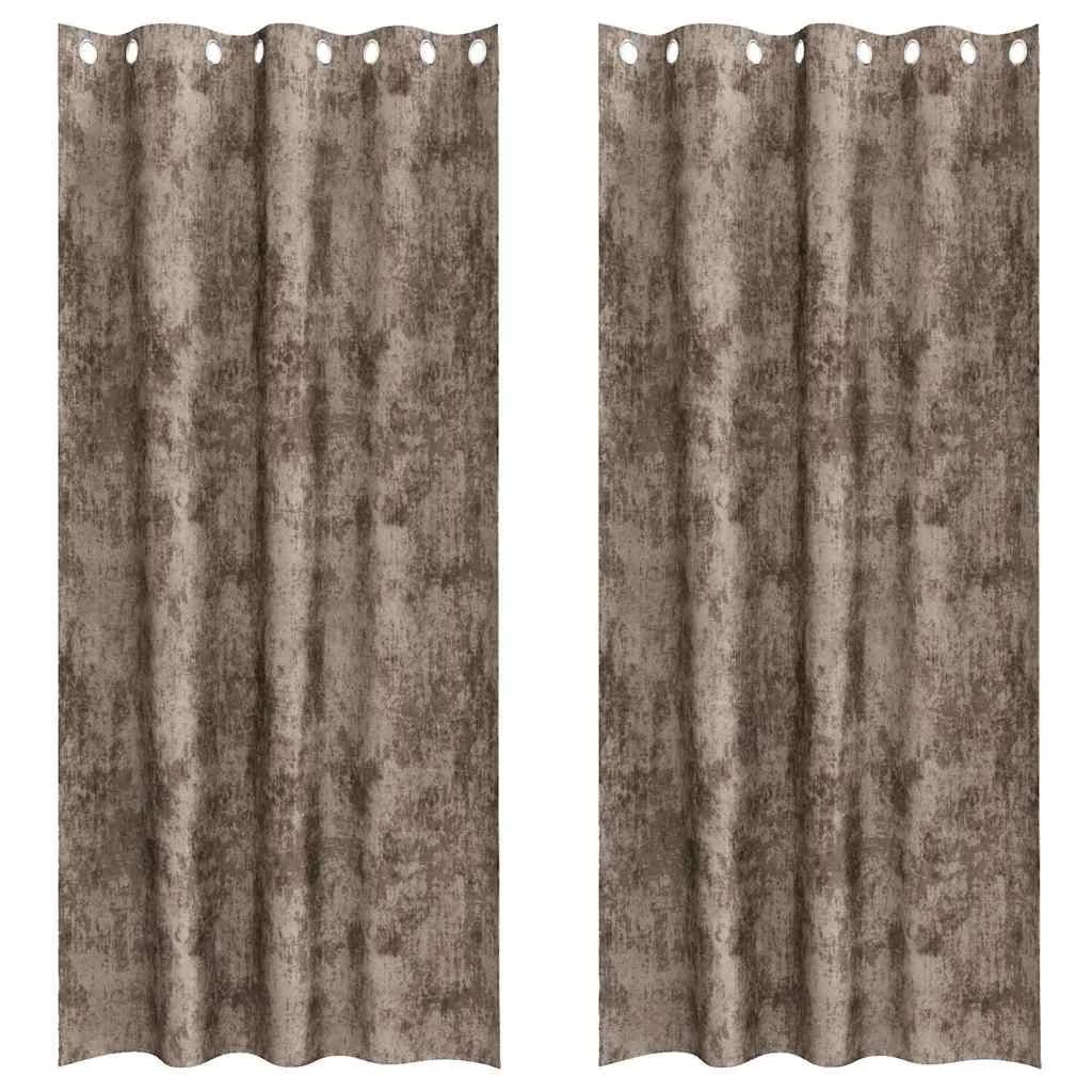 Velvete zavese 2 kos Kapučino 260 x 140 cm Žamet - slika 2