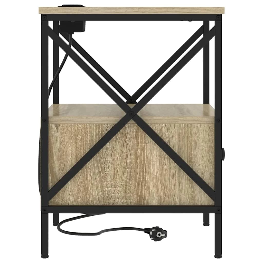 Nočna omarica Sonoma hrast 41,5 x 40,5 x 55 cm Inženirski les - slika 7