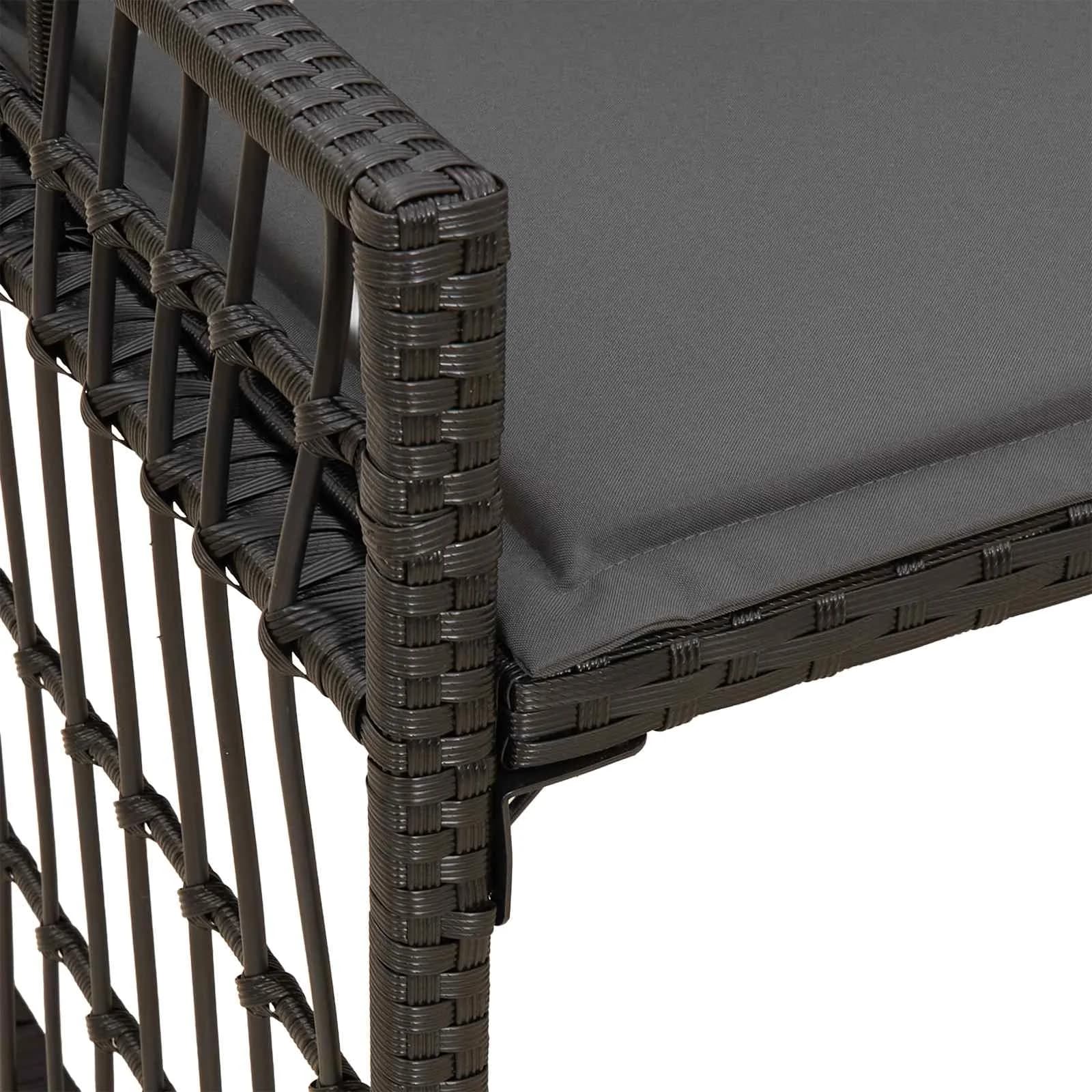 Zunanja klop Enobarvno Črna in Temno siva 116 x 55 x 82 cm - slika 8