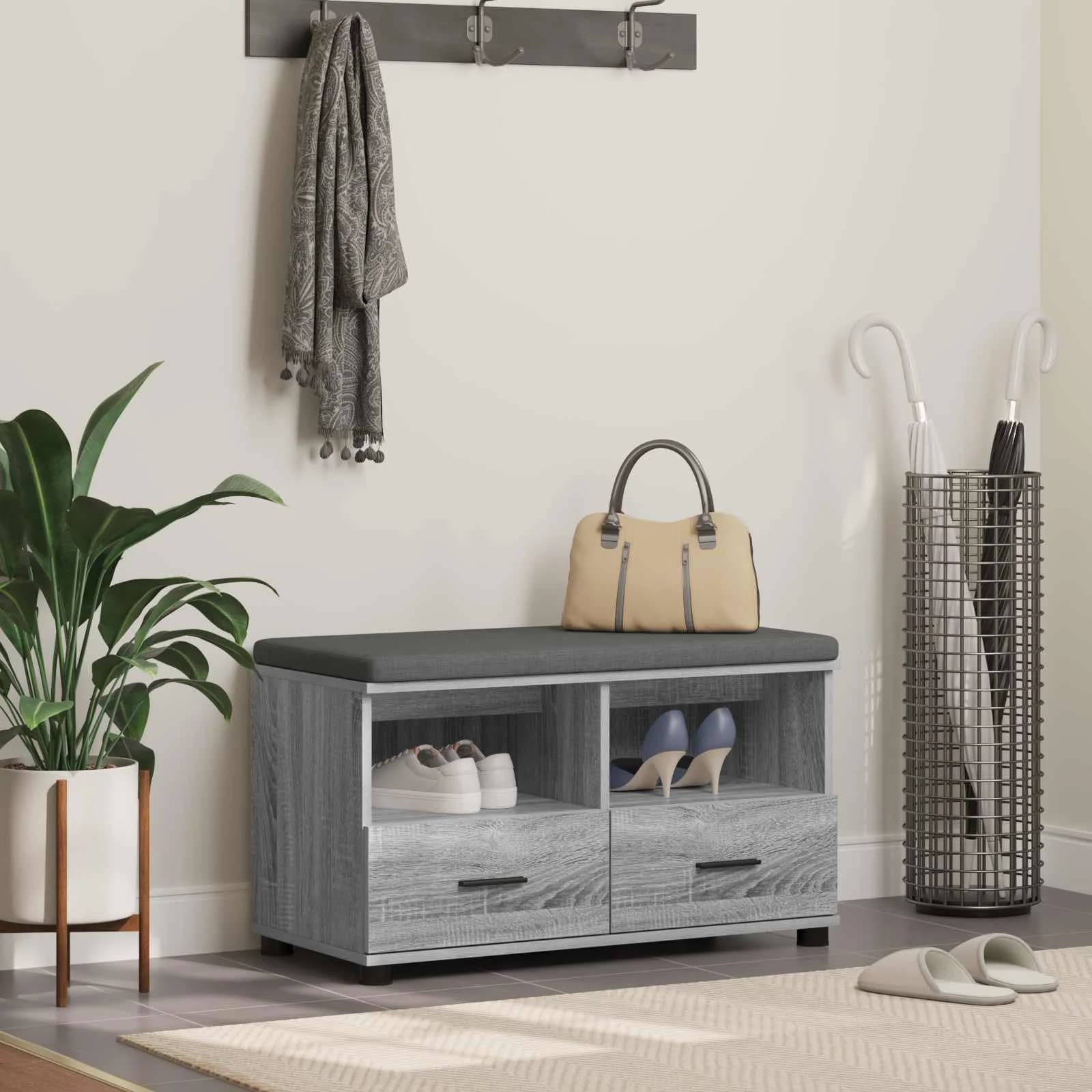 Haldna klop z blazino s predalom Siva Sonoma 80 x 38 x 46 cm