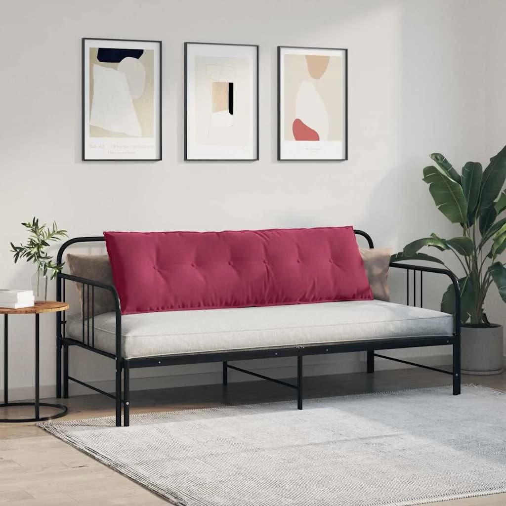 Poglavni vzglavnik Vinorodna rdeča 160 x 50 cm Žametna tkanina - slika 4