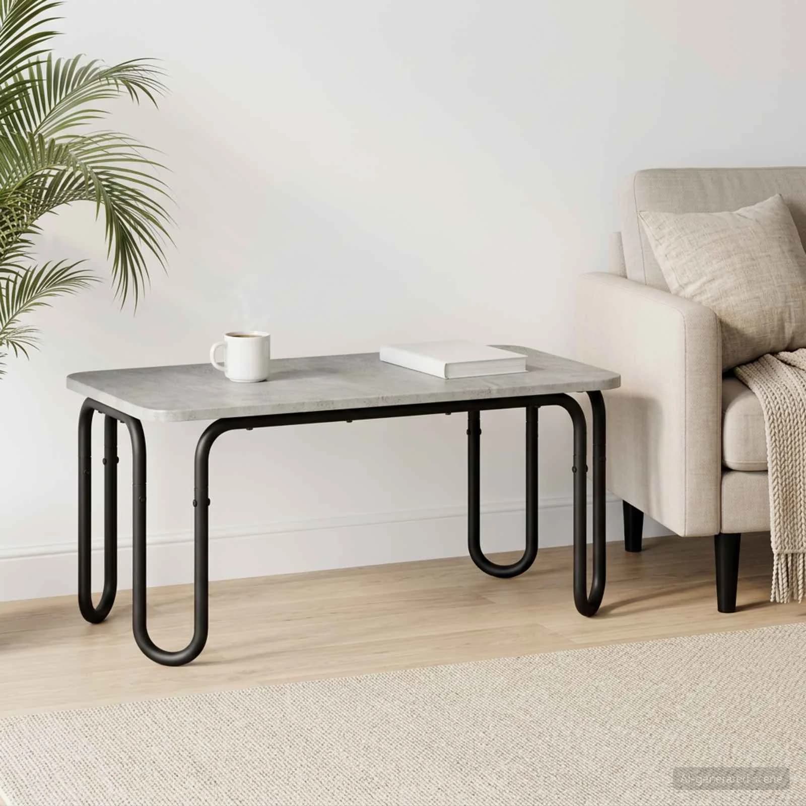 Klubska miza Betonsko siva 100 x 50 x 45 cm Inženirski les