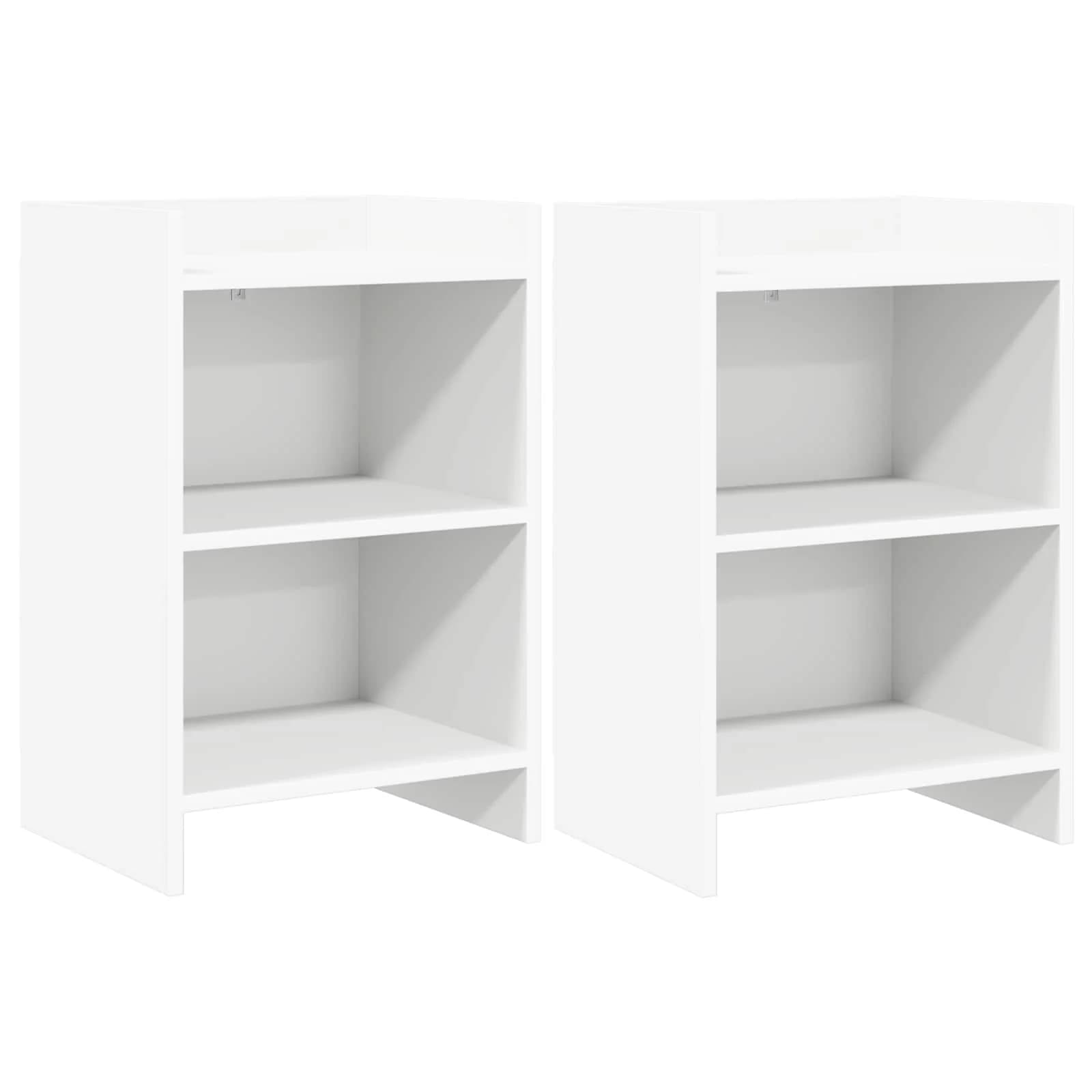 Posteljne mize 2 kos Bela 40 x 30 x 60 cm Inženirski les