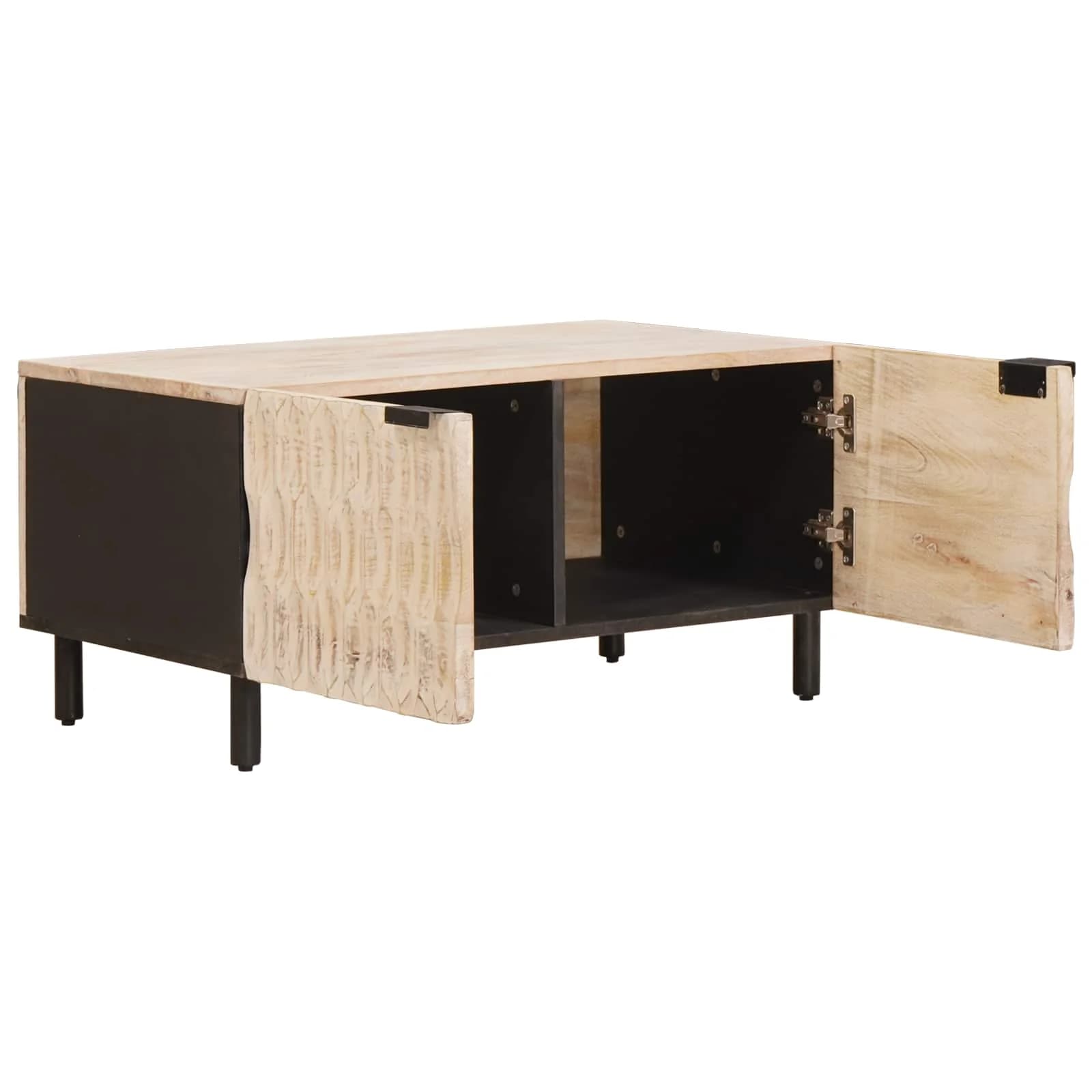 Klubska miza Bela 80 x 50 x 40 cm Masiven les manga - slika 2