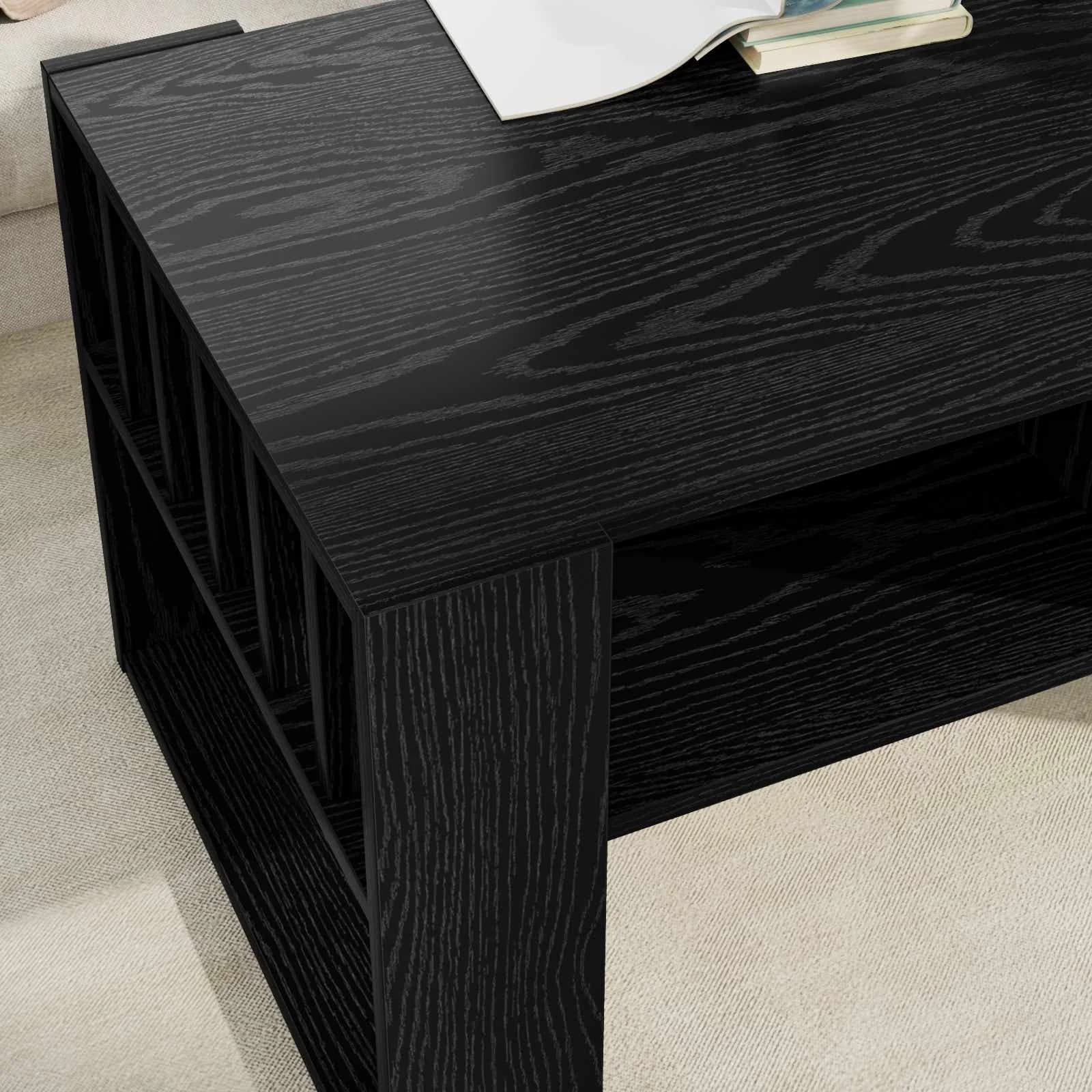 Klubska miza Črna Orehovina 92 x 49,5 x 45 cm Inženirski les - slika 4