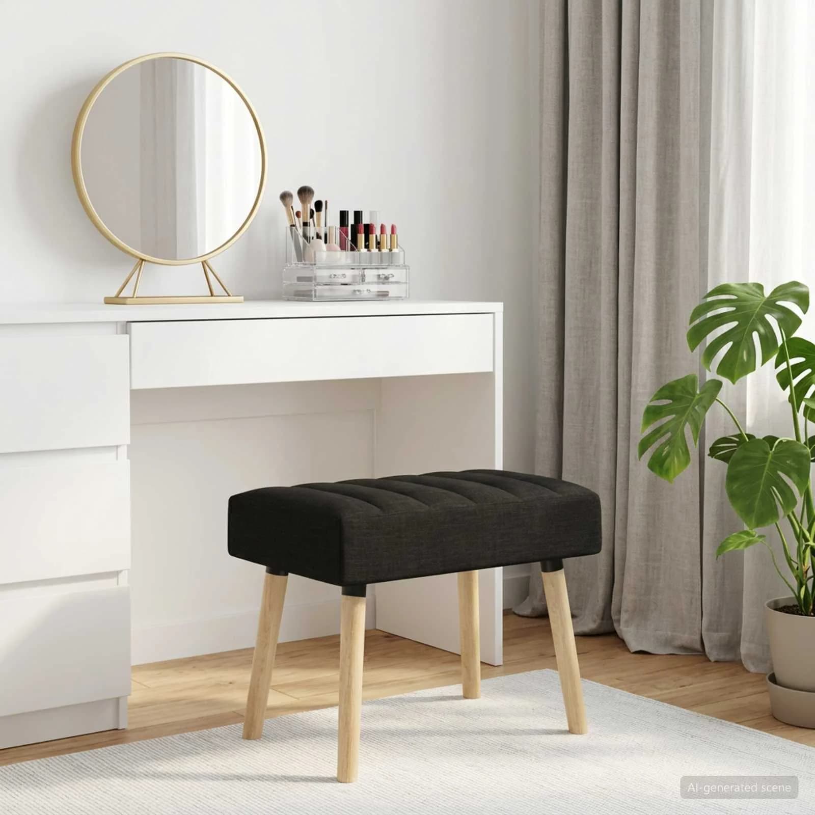 Bench z kanalnim oblazinjenjem Črna 60 x 40 x 45 cm Blago - slika 5