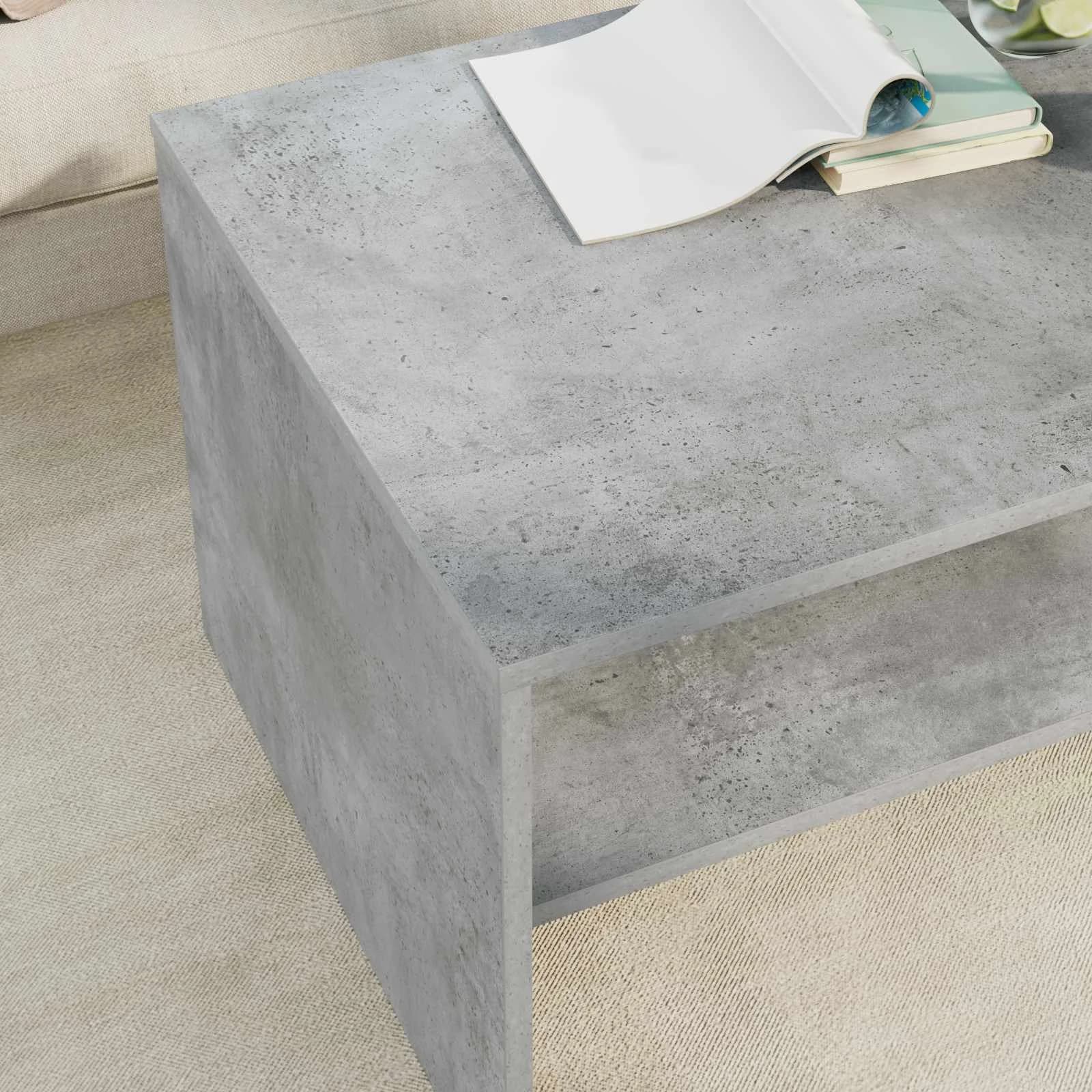 Klubska miza Betonsko siva 80 x 50 x 40 cm Inženirski les - slika 4