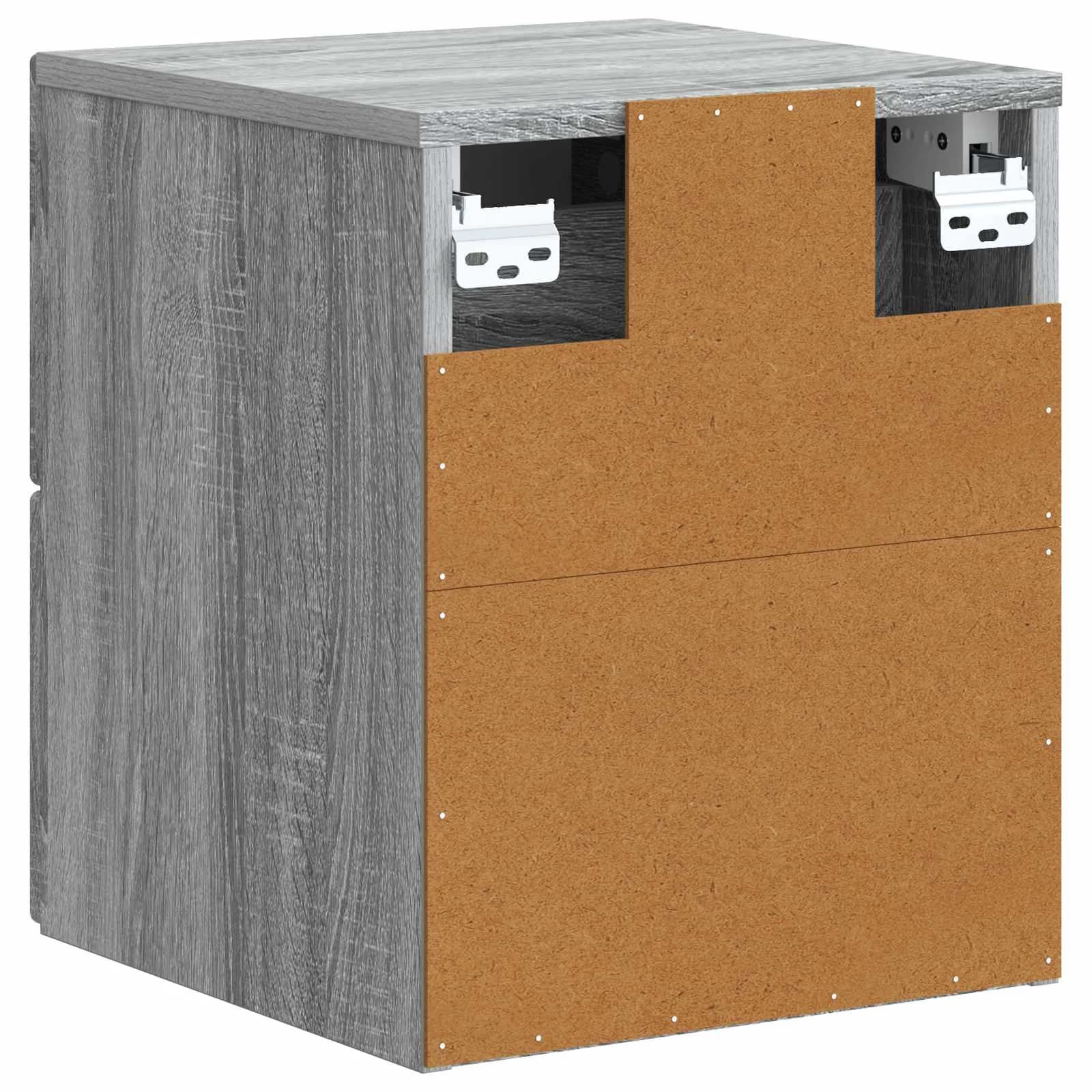 Stenski nočni omarici s predalom Siva Sonoma 33 x 34,5 x 40 cm - slika 7