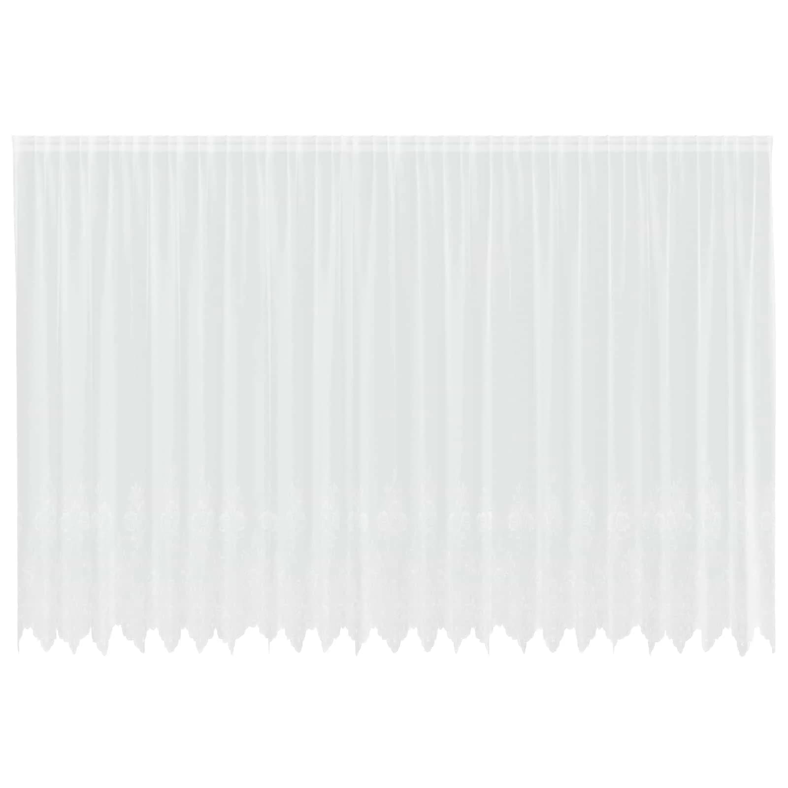 Čipkasta Zavesa z zavesami Bela 200 x 600 cm Poliester - slika 2