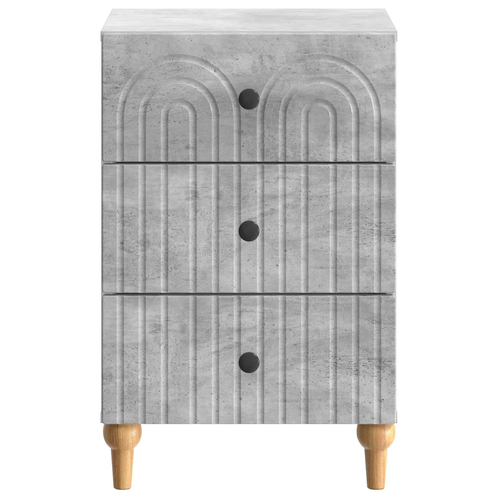 Nočna omarica Betonsko siva 43x 41 x 66,5 cm Inženirski les - slika 5