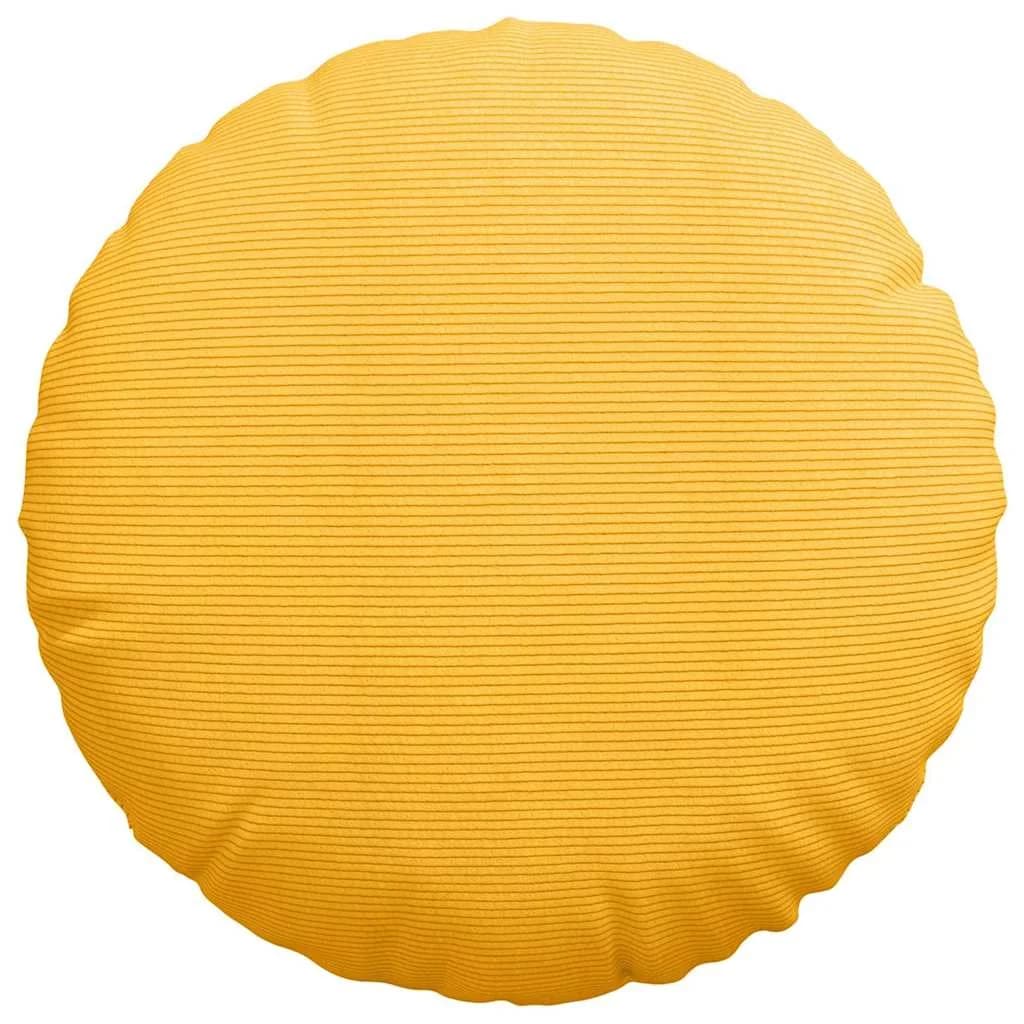 Sedežne blazine 2 kos Žametna tkanina Svetlo rumena Ø 80 cm - slika 6