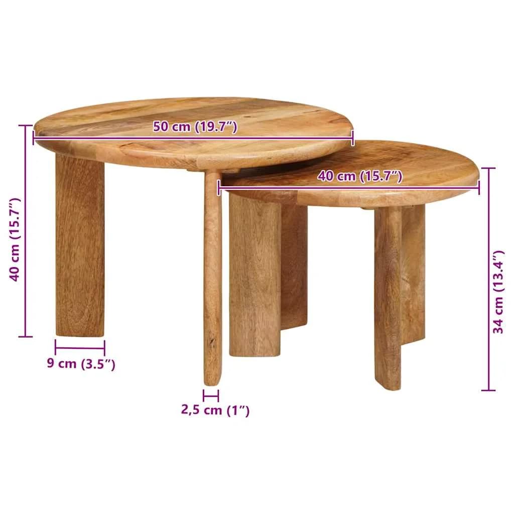 Mize za kavo z gnezdenjem 2 kos Rjava Ø 50 x 40 cm - slika 10
