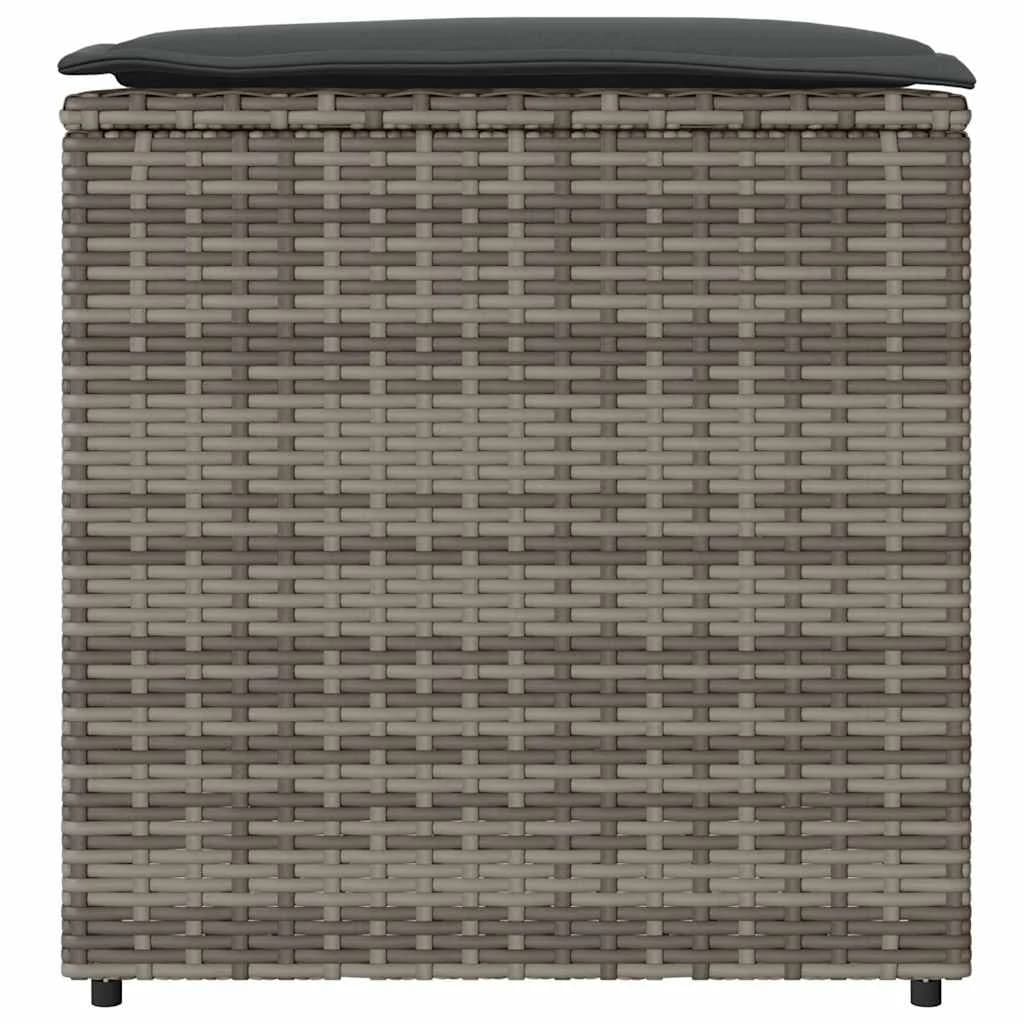 Škatla za blazine Siva 50 x 50 x 50 cm poli ratan - slika 5