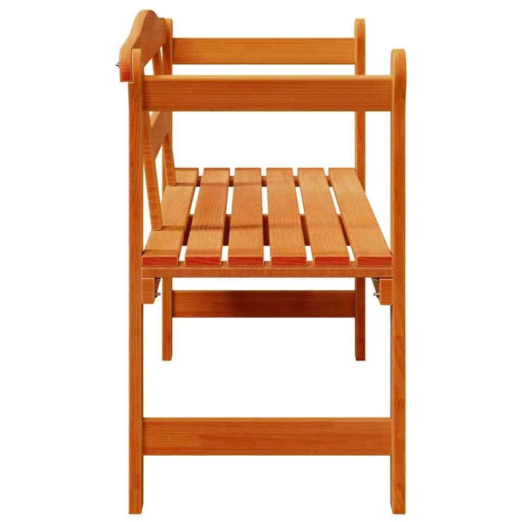 Zunanja klop Rjava 119 x 44 x 76 cm Masivno borovo les - slika 6
