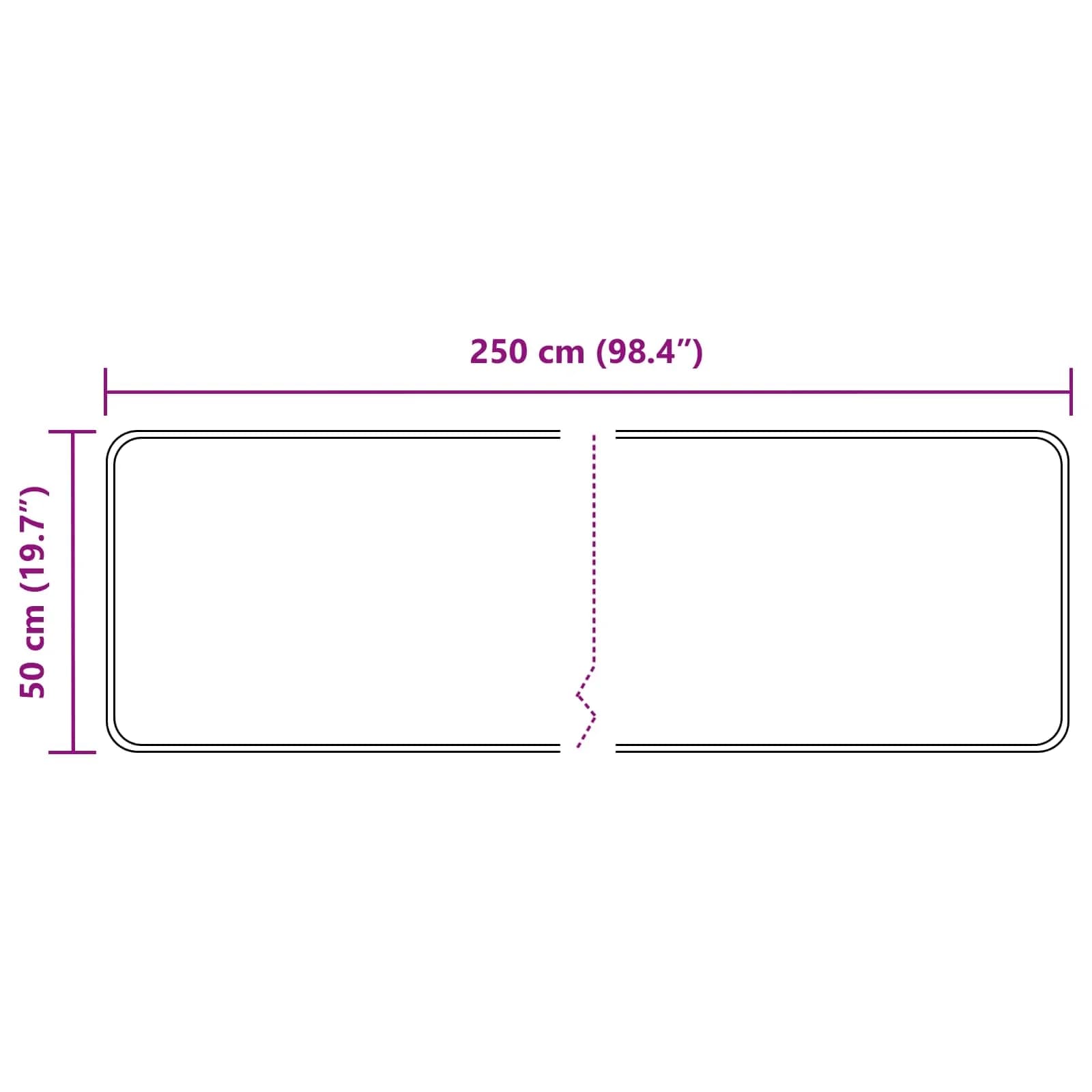 Preproga runner MARSA Črna 50 x 250 cm Poliester in PVC - slika 7