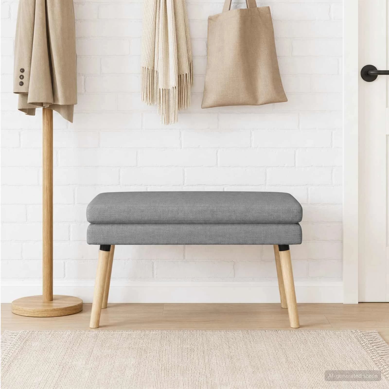 Dvojna klop Svetlo siva 80 x 40 x 47 cm Blago - slika 4