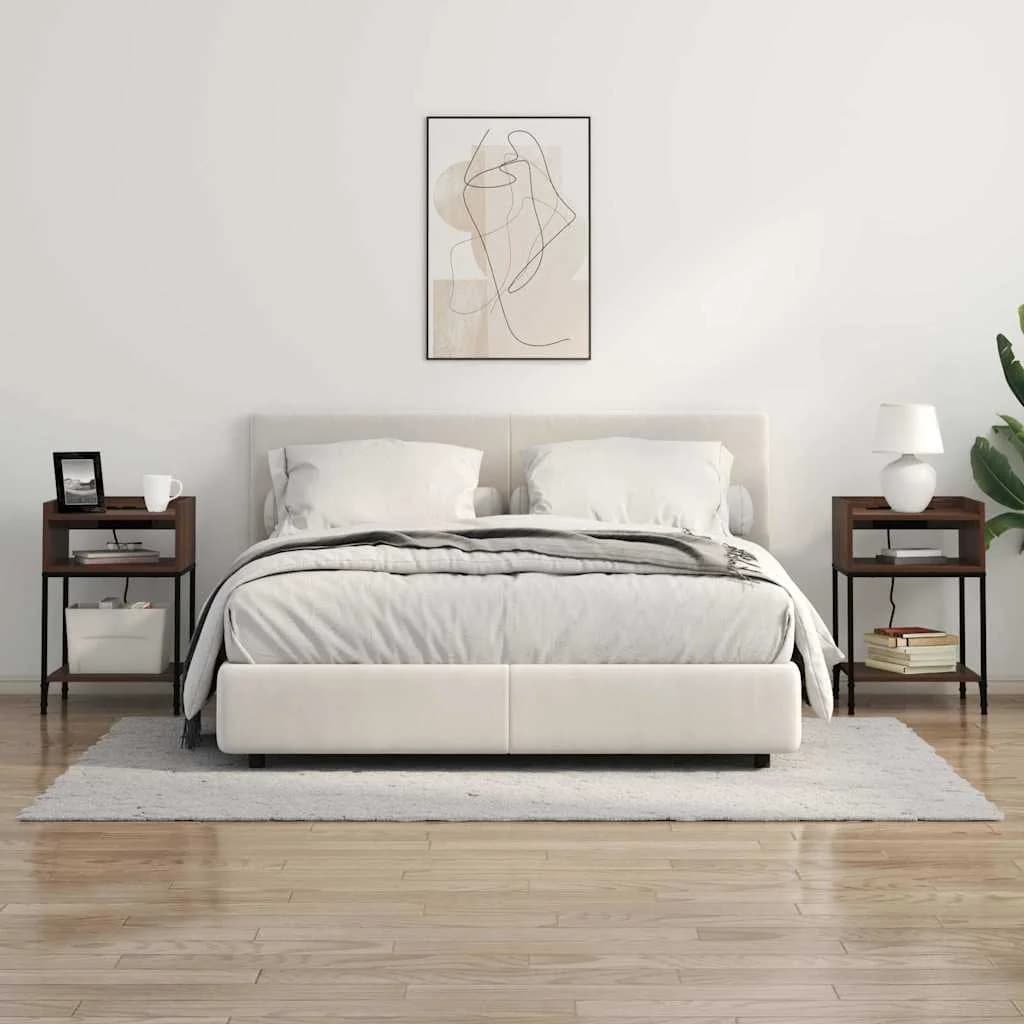 Nočna omarica 2 kos Rjav hrast 40 x 40 x 61 cm Inženirski les - slika 4