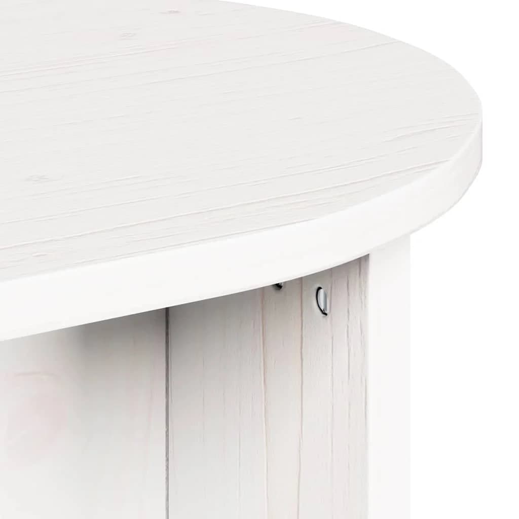 Klubska miza Bela 80 x 39,5 x 35 cm Trden borov les - slika 10