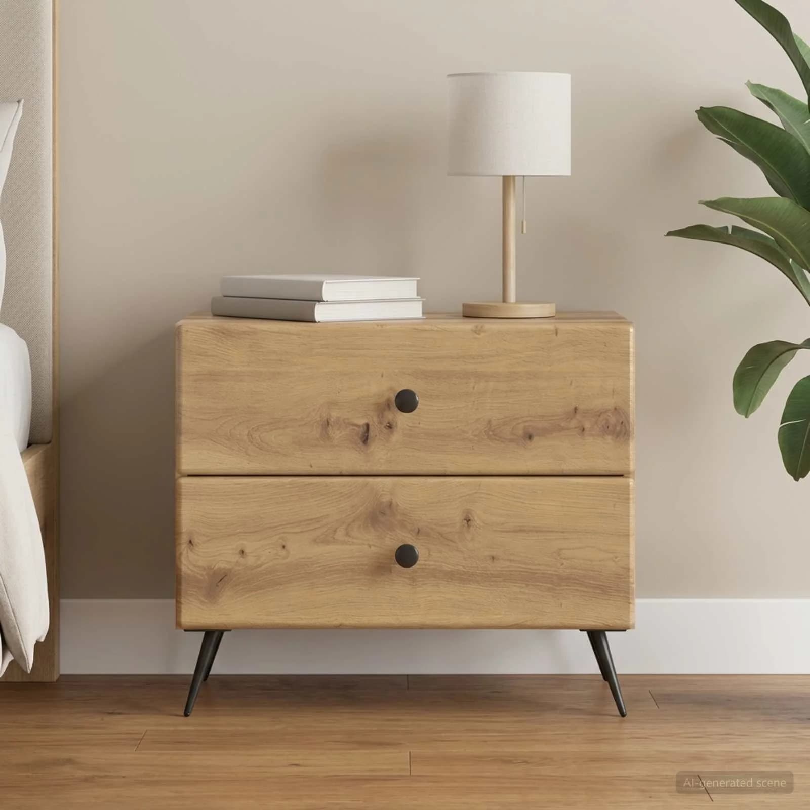 Nočna omarica Artisan hrast 62 x 34,5 x 47,5 cm Inženirski les