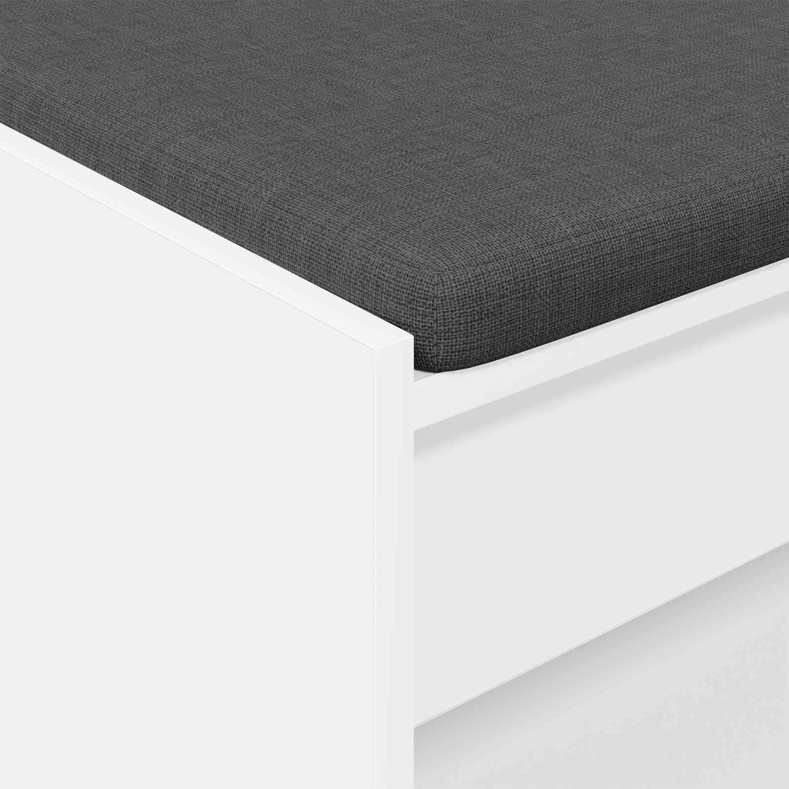 Haldna klop Bela 63 x 38 x 45 cm Oblikovan Les in Tkanina - slika 8