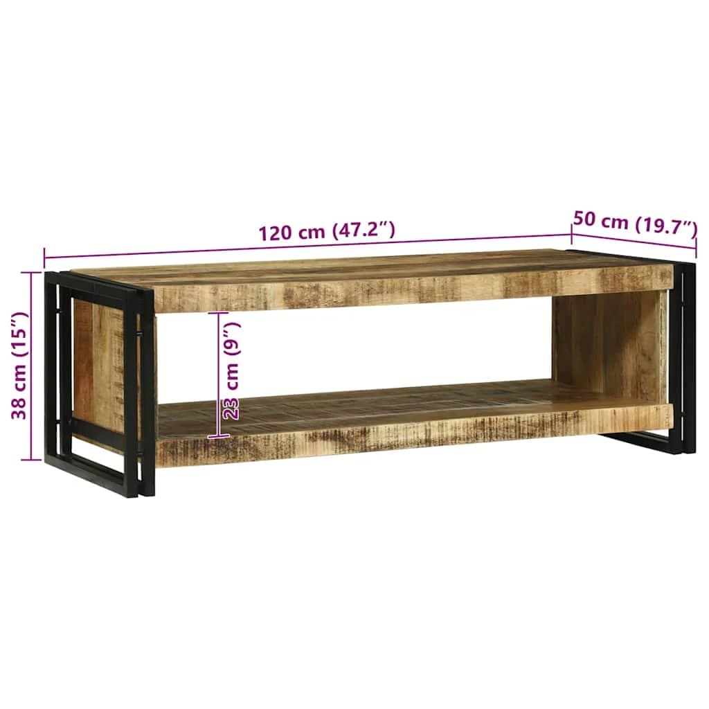 Klubska miza Rjava 120 x 50 x 38 cm Masiven les manga - slika 10