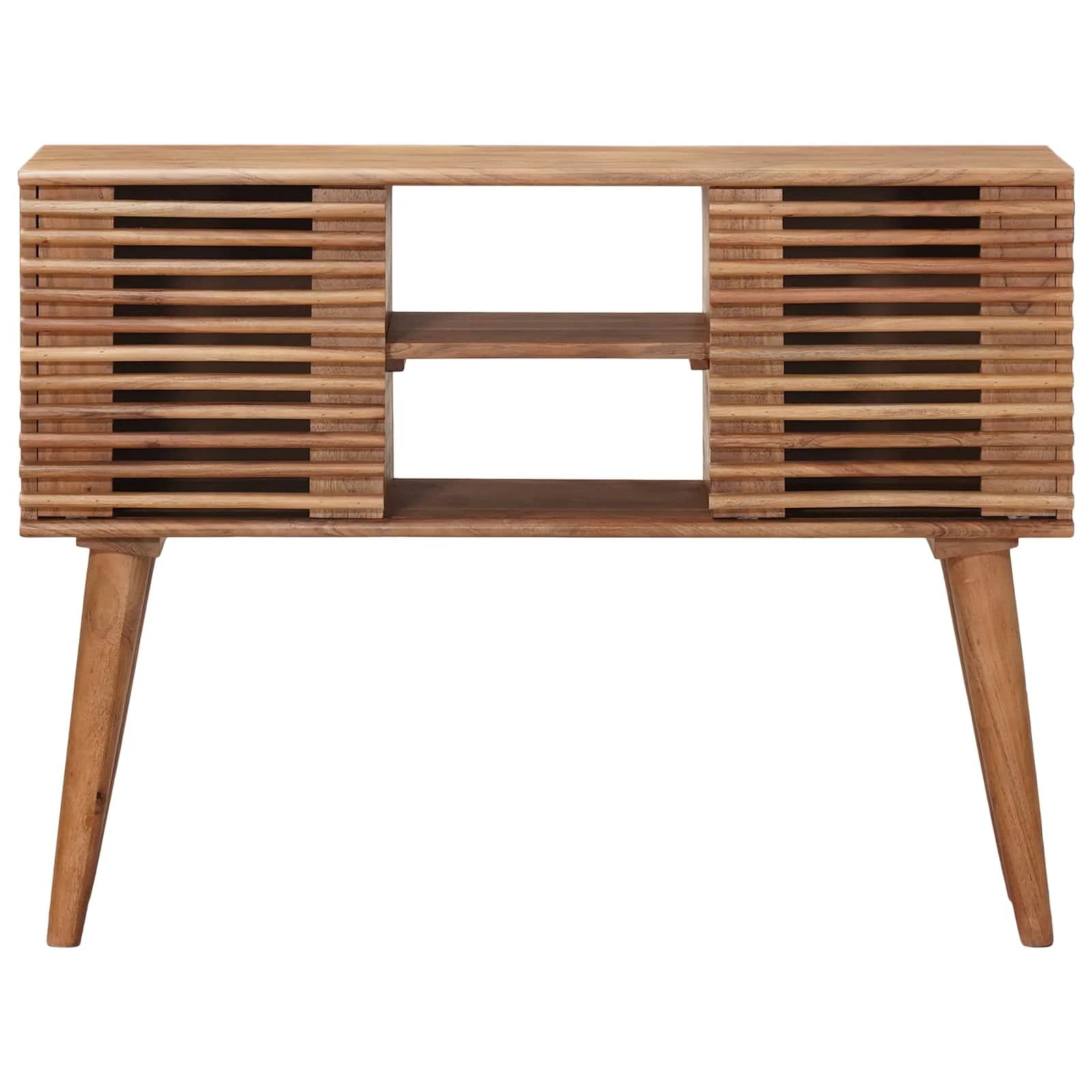 Ročno izdelana končna miza Teak rjava 100 x 30 x 75 cm - slika 5