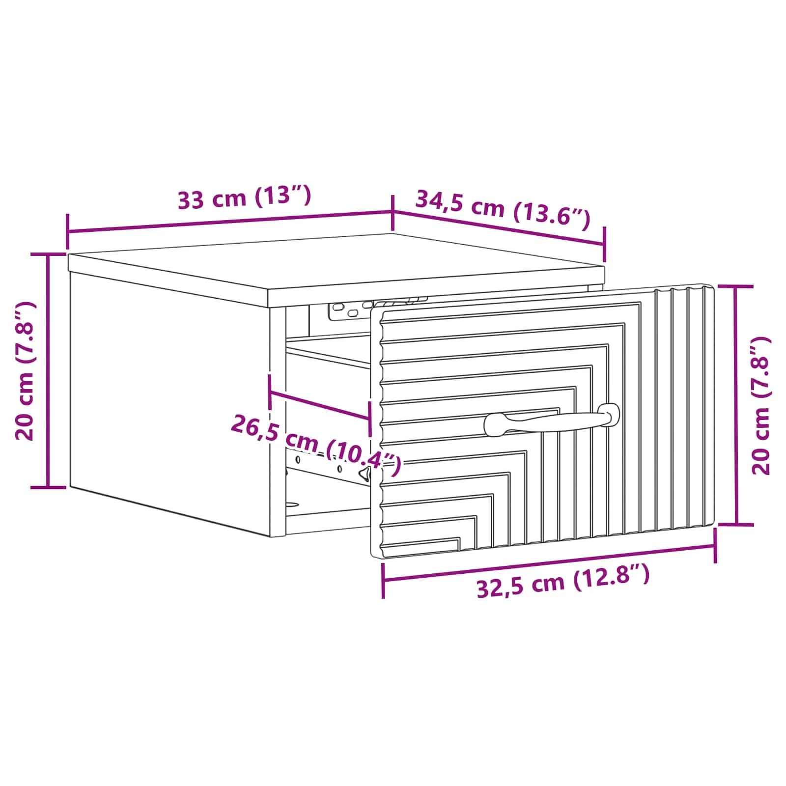 Stenski nočni omarici 2 kos Star les 34,5 x 33 x 20 cm - slika 11